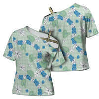 Hawaii Anthurium Tiare Pikake Lei Cross Shoulder Shirt Omaomao Lauhala Art Pattern LT01 - Polynesian Pride