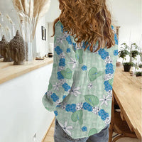 Hawaii Anthurium Tiare Pikake Lei Women Casual Shirt Omaomao Lauhala Art Pattern LT01 - Polynesian Pride
