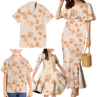 Hawaii Anthurium Tiare Pikake Lei Family Matching Mermaid Dress and Hawaiian Shirt Alani Lauhala Art Pattern