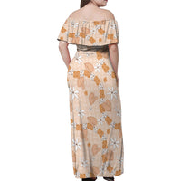 Hawaii Anthurium Tiare Pikake Lei Family Matching Off Shoulder Maxi Dress and Hawaiian Shirt Alani Lauhala Art Pattern