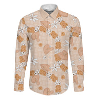 Hawaii Anthurium Tiare Pikake Lei Family Matching Off Shoulder Short Dress and Hawaiian Shirt Alani Lauhala Art Pattern