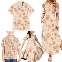 Hawaii Anthurium Tiare Pikake Lei Family Matching Summer Maxi Dress and Hawaiian Shirt Alani Lauhala Art Pattern