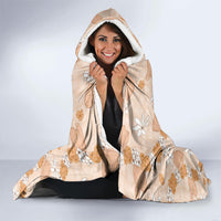 Hawaii Anthurium Tiare Pikake Lei Hooded Blanket Alani Lauhala Art Pattern