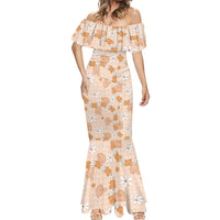 Hawaii Anthurium Tiare Pikake Lei Mermaid Dress Alani Lauhala Art Pattern LT01 - Polynesian Pride