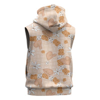 Hawaii Anthurium Tiare Pikake Lei Sleeveless Zip Hoodie Alani Lauhala Art Pattern LT01 - Polynesian Pride