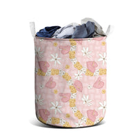 Hawaii Anthurium Tiare Pikake Lei Laundry Basket Akala Lauhala Art Pattern