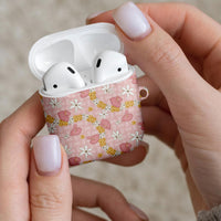 Hawaii Anthurium Tiare Pikake Lei AirPods Case Akala Lauhala Art Pattern