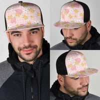Hawaii Anthurium Tiare Pikake Lei Mesh Trucker Cap Akala Lauhala Art Pattern LT01 - Polynesian Pride