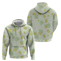 Hawaii Anthurium Tiare Pikake Lei Zip Hoodie Sage Green Lauhala Art Pattern LT01 - Polynesian Pride