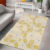Hawaii Anthurium Tiare Pikake Lei Area Rug Melemele Lauhala Art Pattern LT01 - Polynesian Pride