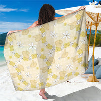 Hawaii Anthurium Tiare Pikake Lei Sarong Melemele Lauhala Art Pattern LT01 One Size 44 x 66 inches Yellow - Polynesian Pride