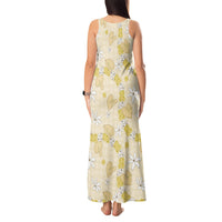 Hawaii Anthurium Tiare Pikake Lei Tank Maxi Dress Melemele Lauhala Art Pattern LT01 - Polynesian Pride