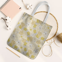 Hawaii Anthurium Tiare Pikake Lei Tote Bag Melemele Lauhala Art Pattern LT01 White Strap One Size Yellow - Polynesian Pride