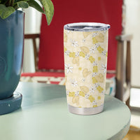 Hawaii Anthurium Tiare Pikake Lei Tumbler Cup Melemele Lauhala Art Pattern LT01 - Polynesian Pride