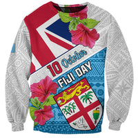 Fiji Day Sweatshirt Fijian Hibiscus Special Version LT01 Unisex White - Polynesian Pride