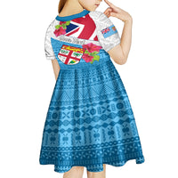 Personalised Fiji Day Kid Short Sleeve Dress Fijian Hibiscus Special Version LT01 - Polynesian Pride