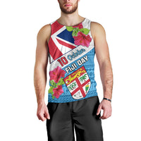 Personalised Fiji Day Men Tank Top Fijian Hibiscus Special Version LT01 - Polynesian Pride