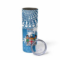 Personalised Fiji Skinny Tumbler Bula Fijian Tapa Pattern