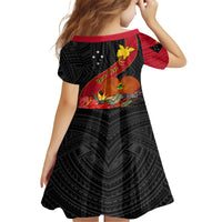 Personalised Papua New Guinea Family Matching Short Sleeve Bodycon Dress and Hawaiian Shirt Bird Of Paradise With Tropical Flower LT01 - Polynesian Pride