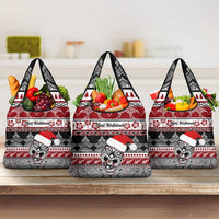 Custom New Zealand Christmas Grocery Bag Maori Meri Kirihimete Moko