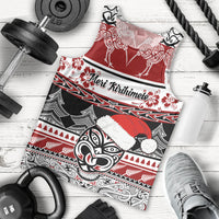 Custom New Zealand Christmas Men Tank Top Maori Meri Kirihimete Moko LT01 - Polynesian Pride