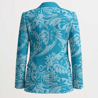 Tahiti Ninamu Tiare Floral Blazer Monstera Palm Tropical Leaves - Polynesian Pride