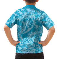Tahiti Ninamu Tiare Floral Family Matching Off Shoulder Short Dress and Hawaiian Shirt Monstera Palm Tropical Leaves LT01 - Polynesian Pride