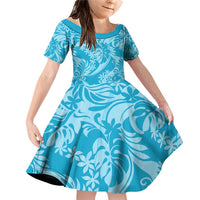 Tahiti Ninamu Tiare Floral Family Matching Off Shoulder Short Dress and Hawaiian Shirt Monstera Palm Tropical Leaves - Polynesian Pride