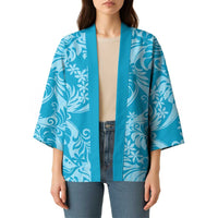 Tahiti Ninamu Tiare Floral Kimono Monstera Palm Tropical Leaves - Polynesian Pride