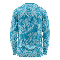Tahiti Ninamu Tiare Floral Long Sleeve Shirt Monstera Palm Tropical Leaves - Polynesian Pride