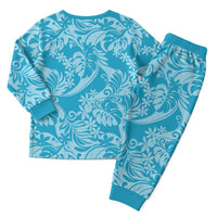 Tahiti Ninamu Tiare Floral Christmas Pajama Set Monstera Palm Tropical Leaves - Polynesian Pride