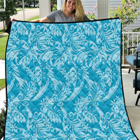 Tahiti Ninamu Tiare Floral Quilt Monstera Palm Tropical Leaves - Polynesian Pride