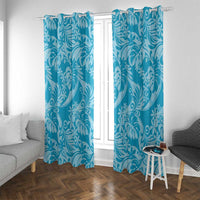 Tahiti Ninamu Tiare Floral Window Curtain Monstera Palm Tropical Leaves - Polynesian Pride