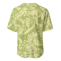Tahiti Olive Tiare Floral Baseball Jersey Monstera Palm Tropical Leaves LT01 - Polynesian Pride