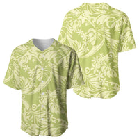 Tahiti Olive Tiare Floral Baseball Jersey Monstera Palm Tropical Leaves LT01 - Polynesian Pride