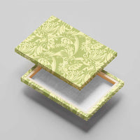 Tahiti Olive Tiare Floral Canvas Wall Art Monstera Palm Tropical Leaves - Polynesian Pride