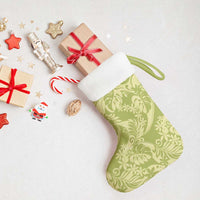 Tahiti Olive Tiare Floral Christmas Stocking Monstera Palm Tropical Leaves - Polynesian Pride