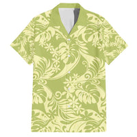 Tahiti Olive Tiare Floral Family Matching Off Shoulder Maxi Dress and Hawaiian Shirt Monstera Palm Tropical Leaves - Polynesian Pride
