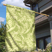 Tahiti Olive Tiare Floral Garden Flag Monstera Palm Tropical Leaves - Polynesian Pride