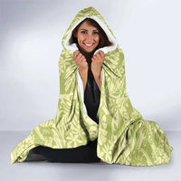 Tahiti Olive Tiare Floral Hooded Blanket Monstera Palm Tropical Leaves - Polynesian Pride