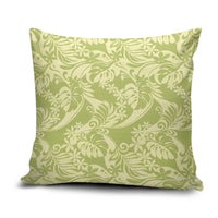 Tahiti Olive Tiare Floral Pillow Cover Monstera Palm Tropical Leaves - Polynesian Pride