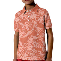 Tahiti Puatou Tiare Floral Kid Polo Shirt Monstera Palm Tropical Leaves - Polynesian Pride
