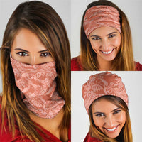 Tahiti Puatou Tiare Floral Neck Gaiter Monstera Palm Tropical Leaves - Polynesian Pride