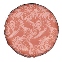 Tahiti Puatou Tiare Floral Spare Tire Cover Monstera Palm Tropical Leaves - Polynesian Pride