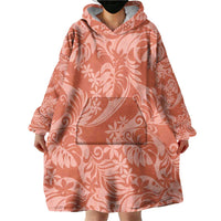 Tahiti Puatou Tiare Floral Wearable Blanket Hoodie Monstera Palm Tropical Leaves - Polynesian Pride