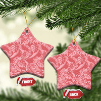Tahiti Tarona Tiare Floral Ceramic Ornament Monstera Palm Tropical Leaves LT01 Star Pink - Polynesian Pride