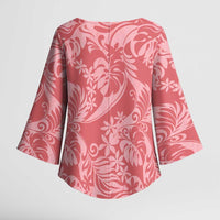 Tahiti Tarona Tiare Floral Kimono Sleeve Blouse Monstera Palm Tropical Leaves - Polynesian Pride
