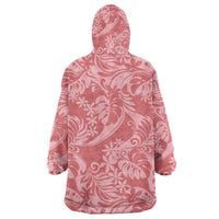 Tahiti Tarona Tiare Floral Wearable Blanket Hoodie Monstera Palm Tropical Leaves - Polynesian Pride