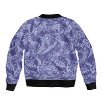 Tahiti Vareau Tiare Floral Bomber Jacket Monstera Palm Tropical Leaves - Polynesian Pride