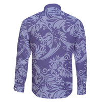 Tahiti Vareau Tiare Floral Family Matching Long Sleeve Bodycon Dress and Hawaiian Shirt Monstera Palm Tropical Leaves - Polynesian Pride